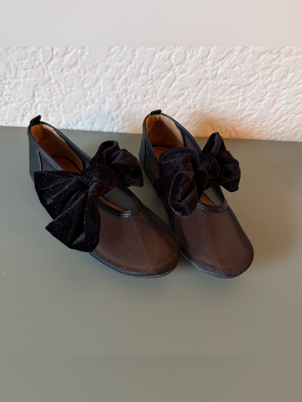 H&M girls velvety bow ballet mesh flat size 12.5 - Picture 7 of 8